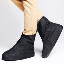 틱앤톡 신발 방수 커버 밴딩 스트랩 레인슈즈 TT230188, 2개, 블랙L