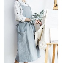 쿨샵 워싱면 원피스 앞치마 대형 포켓 주름 앞치마Y/NPD:YD2003Y +P1, 유판다 (베이지), 유판다 본상품선택