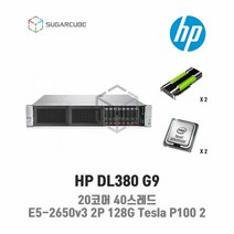 HP DL380 G9 E5-2650v3 2P 128G Tesla P100 2 2.5인치 8 중고서버 웹 디비 딥러닝 스토리지