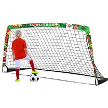 RUNBOW 6x4 ft 휴대용 어린이 축구 풋살 간이 축구 미니골대 (6x4 FT 녹색 1팩), 카툰 - 그린