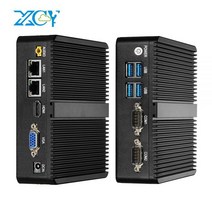 XCY-팬리스 미니 PC 인텔 셀러론 J4125 듀얼 기가비트 이더넷 2x RS232 HDMI VGA 4xUSB WiFi 윈도우즈 10 리눅스 산업용 컴퓨터, No RAM No SSD, Celeron J4125 DDR4