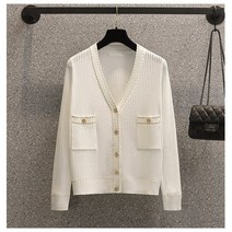 춘게엘 (FREE 44~55) 브이넥 긴팔 심플 니트 카디건 ghp017