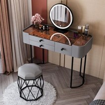 콘솔화장대 엔틱화장대 공간 절약 유리 세트 스툴 포함 침실, 120CM gray full set