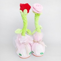 [다다랜드] 춤추는 튤립 인형 말따라하는 움직이는 인형 말하는 튤립 화분 장난감 틱톡 인싸템 녹음기능, 레드