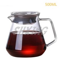 서버컴퓨터 데스크탑 노트북 물병 드립 400ml 650ml 커피 포트 v60 유리 범위 커피 커피 주전자 브루어 바리 스타 여과기, 스타일02 500ml