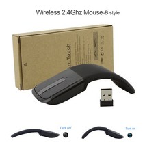 Bluetooth Wireless Arc Touch Mouse 1200DPI Optical Folding Slim Notebook Ultra-Thin Computer Mice Fo, 02 wireless B style, 한개옵션1