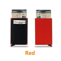 팝업형 스마트지갑 도난방지 카드홀더 RFID 남자 지갑 알루미늄 카드 홀더 RFID 신용 자동 팝업 은행 상자