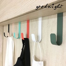 심플 도어훅 문옷걸이 문걸이 행거 도어후크 6가지 색상, 코랄 오렌지, 1개