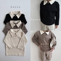 아오스타 젠틀카라티 유아가을티 등하원룩 데일리티셔츠 아기티 나들이룩