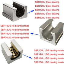 SBR0UU JDB 선형 볼 베어링 블록 개방형 CNC 라우터 SBR 가이드 4 개, 02 SBR12UU steelbearing_01 4 개