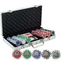 미소 카지노칩 게임세트 룰렛 블랙잭, 2- 300PCS 풀세트-3 숫자 카지노칩 - B