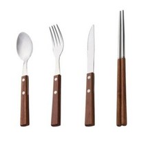 퍼베이드 스테인레스 304 천연 우드 커트러리 양식기세트, 선택:나이프, 단품