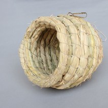 코스토프 대형새장 장식 부착형 앵무새 잉꼬 보온 짚 둥지, 1개, 중형(중소형 새에 적합)
