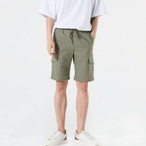 남자 시원한 반바지 허리밴딩 포켓 카고 숏팬츠
