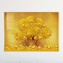 아트블루 돈 들어오는 대형 황금 나무 금사과 그림 액자 개업 집들이 선물, 3_대형 황금 나무 금사과_골드배경