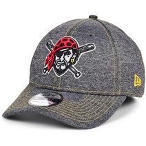New Era Pittsburgh Pirates 39THIRTY 사우스 클럽 헤더 캡 모자 회색., Medium-Large