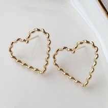 뷰띵 14K 18K 꽈배기 하트귀걸이
