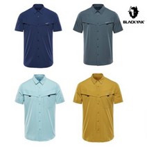 블랙야크 [ BLACK YAK ] 이월 !! 스판덱스 13%로 신축성이 우수한 남성 여름 반팔 셔츠 M크라운셔츠S#1