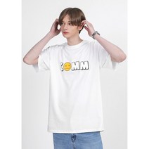 [당일발송] 커먼즈 스마일 티셔츠_화이트_오버핏데일리 남녀공용 커플티