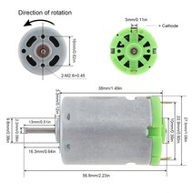 R380 6-24V DC 모터 24000RPM 고속 마이크로 금속 스테인레스 스틸 DIY 완구 미니 팬 소형 기기, 한개옵션0