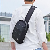 카드보관 어깨끈 남성가방 깔끔 슬링백 바디백 직장상사선물 남자올블랙 펑크룩 룩
