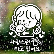 자동차스티커 사랑스런딸이타고있어요 반사시트지 차량용스티커 차량용스티커주문제작 차량스티커 자동차스