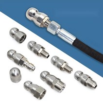 파이프크리닝노즐 부품 배관청소 고압세척기 하수구, C형 앞1뒤4이너와이어3점아우터와이어커넥터없음