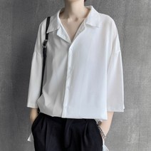 [옷잘남] 캐주얼남방 셔츠 오버핏셔츠 카라넥셔츠 9부 INSUM93