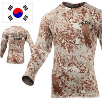 아미캠프 쿨론 로카 티셔츠 ROKA 사막색 디지털 군인 긴팔 밀리터리 기능성 티