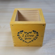 [내안의 보물찾기] 목공예 연필꽂이 만들기, 노란색, 망치포함 (+500원), 스텐실포함 (+2000)