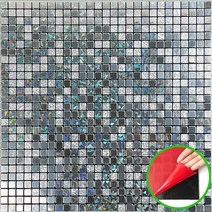 셀프 DIY 접착식 메탈 타일 (붙이는 스티커 현관 주방 벽), 08.1013스몰홀로그램실버