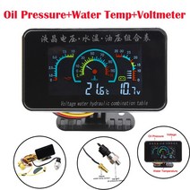 자동차 게이지 차랑용 3IN 1 범용 자동차 12v/24v LCD 트럭 오일 압력 수온 조합 테이블 센서 포함, 03 BG0002 3 In 1