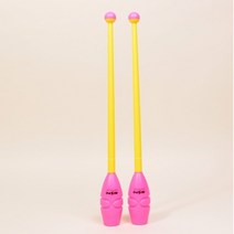 nicespo 리듬체조곤봉 성인용 (45cm) 멀티컬러, 옐로우+핑크