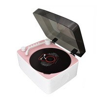 벽걸이CD플레이어 USB 블루투스 플레이어 휴대용CD플레이어 5V 2A Cd 내장 스피커 휴대용 음악 배터리 전원 오디오 블루투스리모컨 호환, [04] Pink