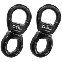 GM CLIMBING 30kN 마이크로 로테이터 클라이밍 로프 회전 장치 스피너 3039kg(6700파운드) 암벽 등반 수목사 뒷마당 그네 공중 댄스 개 목줄 커넥터 CE UIAA, Pack of 2, Pack of 2