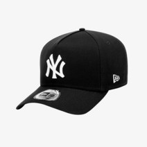 [AK PLAZA] [뉴에라]MLB 베이직 뉴욕 양키스 K프레임 볼캡 화이트 온 블랙 (12836229)