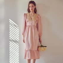 [발코니][3846-BBSHO] 아델린 원피스 Peach