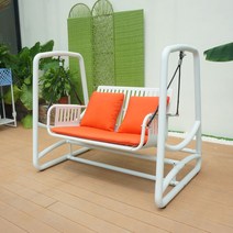 펜션 야외 흔들그네 정원그네 해먹 흔들의자 더블, B 화이트