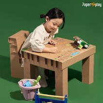종이 테이블 의자 세트 DIY 가구 완구 유치원책상 생각의자 발육용품 유아책상 유아동, 데스크(소가17000)