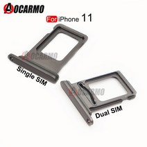 Aocarmo-아이폰 호환 11 용 듀얼 심카드 싱글 트레이 슬롯 홀더 어댑터 소켓 교체 부품 블랙 퍼플 그린 실버, [05] Dual----Silver, [05] Dual----Silver