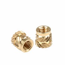 InsaiL 100개로트 M3x5.0mm OD4.6mm 열 스테킹 스레드 인서트 QuikTek 플라스틱 황동 C3604용