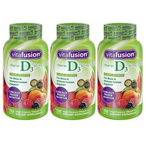 Vitafusion Vitamin D3 Gummy 미국 비타퓨젼 비타민 D3 구미 젤리 피치앤베리맛 150정 3통