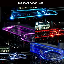 ArtX BMW 3시리즈 2010~ F30 USB 5V LED 2단 차량용 무중력테이블 컵홀더 식탁 자동차 선반 핸드폰 거치대 수납용품, 일반형, 포함, 화이트
