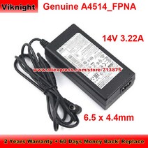 AC DC 어댑터 14V 3.22A Ac 어댑터 A4514_FPNA VF39SFEX LS27D590CS/ZA LU28E590DS CF390 CF591 TD391 HW-, 한개옵션0