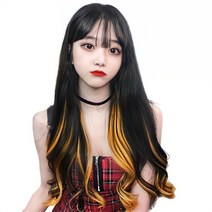 가발위드 단색 웨이브 넓은 컬러피스 폭 5.5cm (4개 1세트) 상품, 07.레몬옐로우