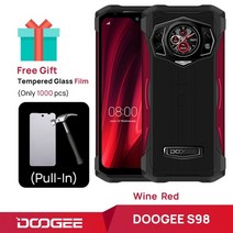 핸드폰 싸게 사는 법 doogee s98 스마트폰 8gb 256gb g96 octa core 6 3 인치 64mp 카메라 6000mah cellphone android 12, 글로벌 버전, 빨간색