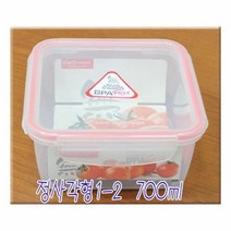 밀폐 용기 반찬통 냉장고 용기 김치통 직사각 700ml, 단품