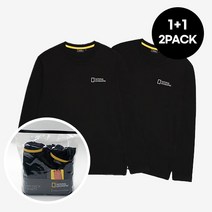 [1+1] 내셔널지오그래픽 유니메이어 기능성 보온 긴팔티셔츠 2PACK (블랙+블랙)