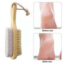 1 pc wood handle pumice stone 발 브러시 스크러버 피트 각질 제거제 강모 스킨 도구 브러시 마사지 페디큐어 dead na y6v8