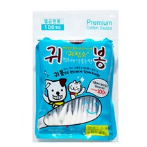 에티펫 글로우 귀청소 면봉 100매 애견위생용품, 단품